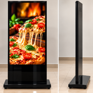 43 Inch T-Type Black Digital Standee With Full Toughned Glass – Techon LED