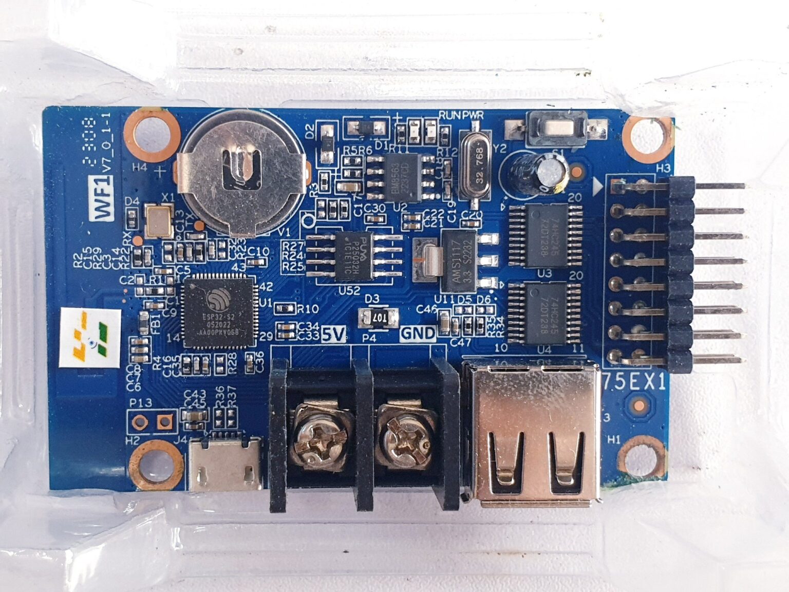 Huidu WF1 RGB LED Controller Card – Single-Line LED Display Control